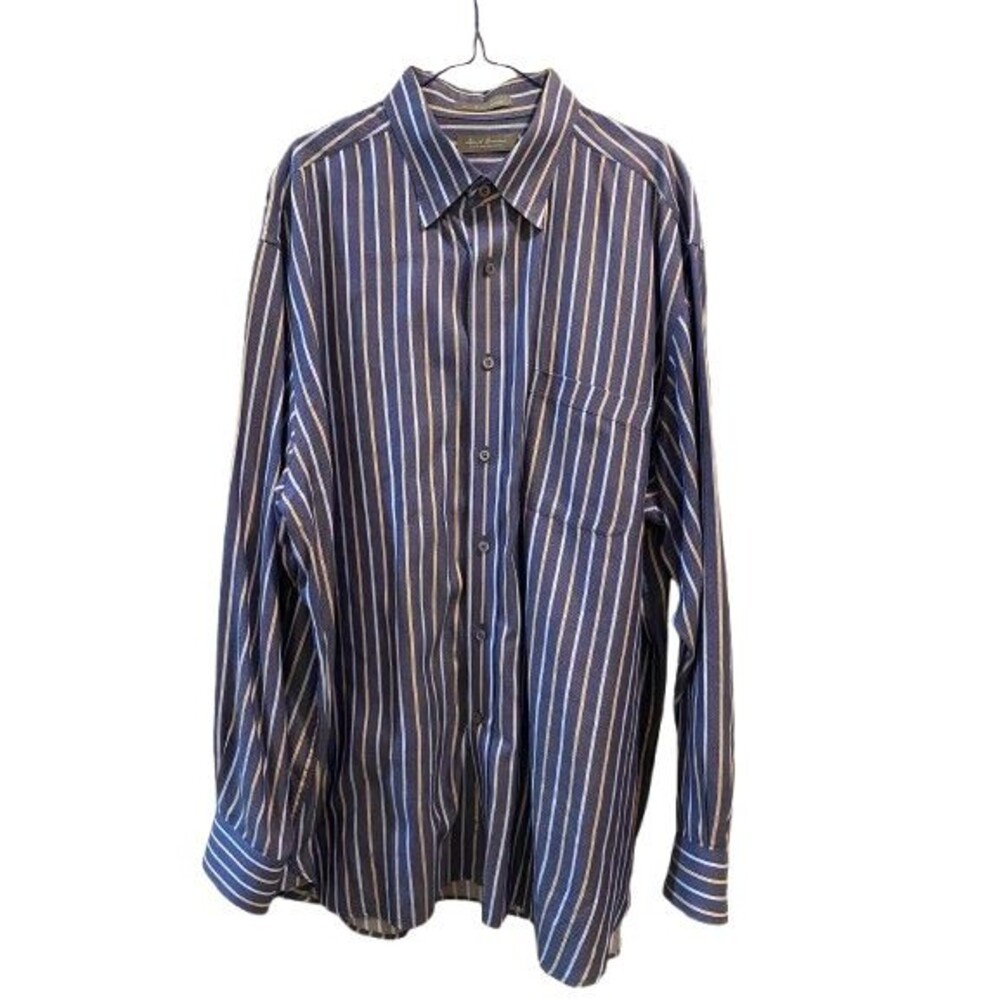 Men's XL Button Down Shirt Long Sleeve Collared Daniel Cremieax Cotton Stripe